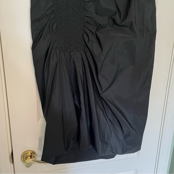 Italian-Made Black Midi-to-Maxi Asymmetrical Skirt with Side Ruching - Size M - Picture 3 of 6